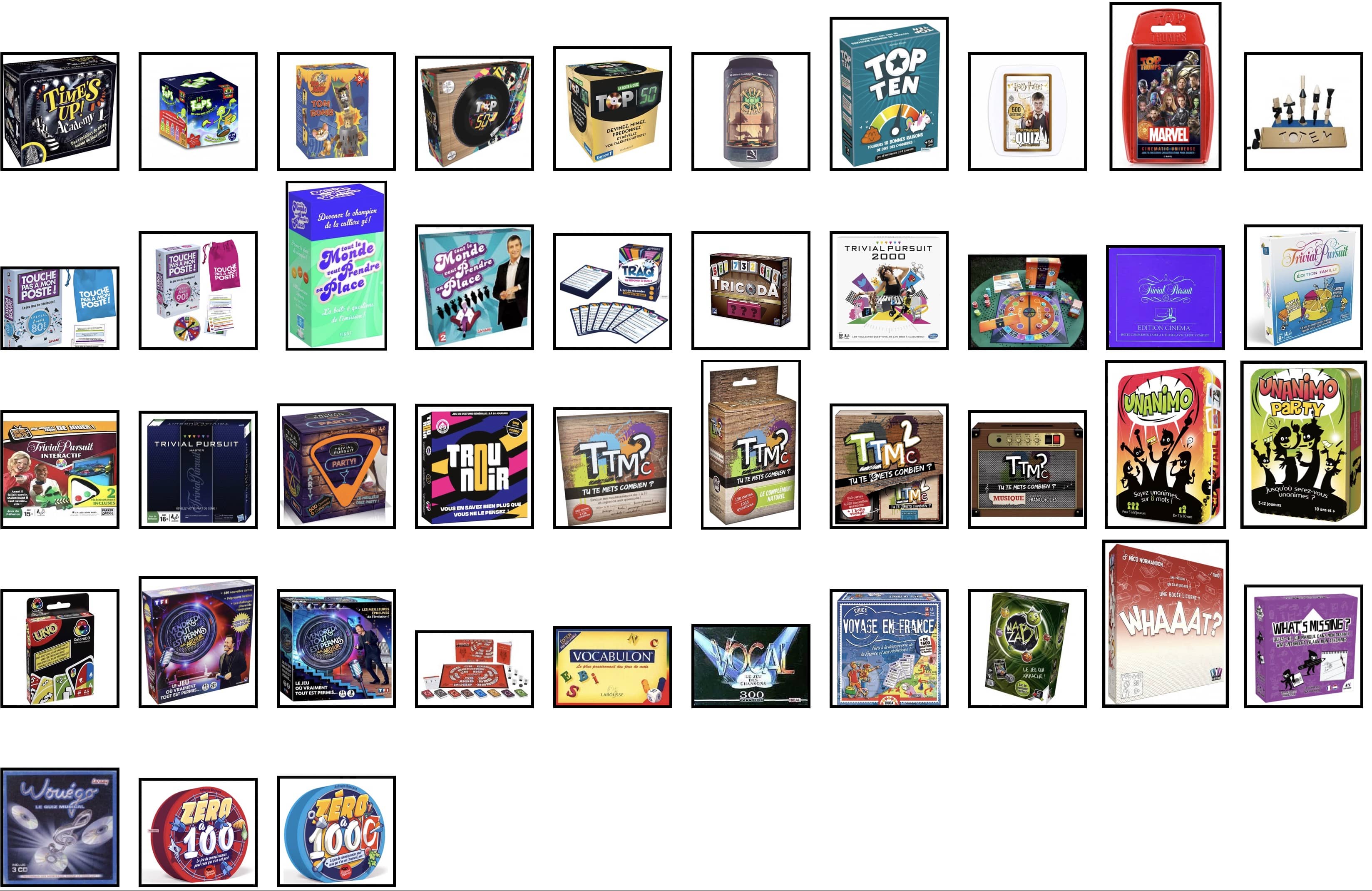 Sélection de jeux de société T à Z